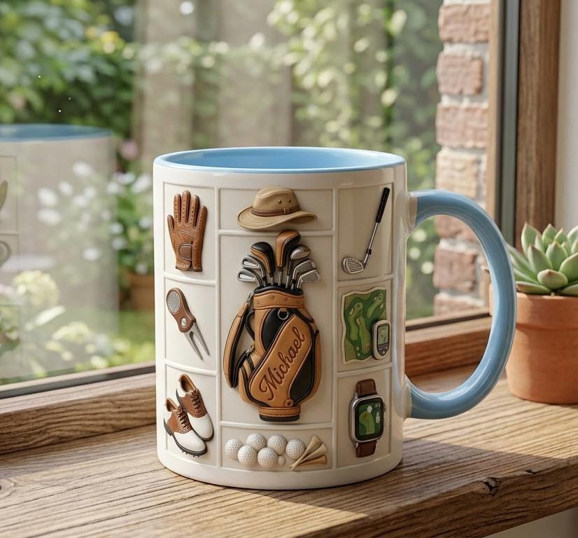 Personalized Golf Lover Mug, Custom Golfer Coffee Mug, Sports Gift for Him Her - image 3