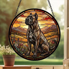 Custom Cane Corso dog Stained Glass Suncatcher,  Pet Lover Gift, Housewarming Gift, Window Hangings