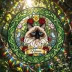 Custom Himalayan cat  Portrait Stained Glass Suncatcher, Custom  Pet Memorial Stained Glass Suncatcher, Cat Memorial Gift, Pet Loss Gift - image 4