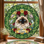 Custom Himalayan cat  Portrait Stained Glass Suncatcher, Custom  Pet Memorial Stained Glass Suncatcher, Cat Memorial Gift, Pet Loss Gift