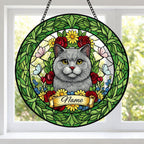 Custom British Shorthair Cat Portrait Stained Glass Suncatcher, Custom  Pet Memorial Stained Glass Suncatcher, Cat Memorial Gift, Cat Loss