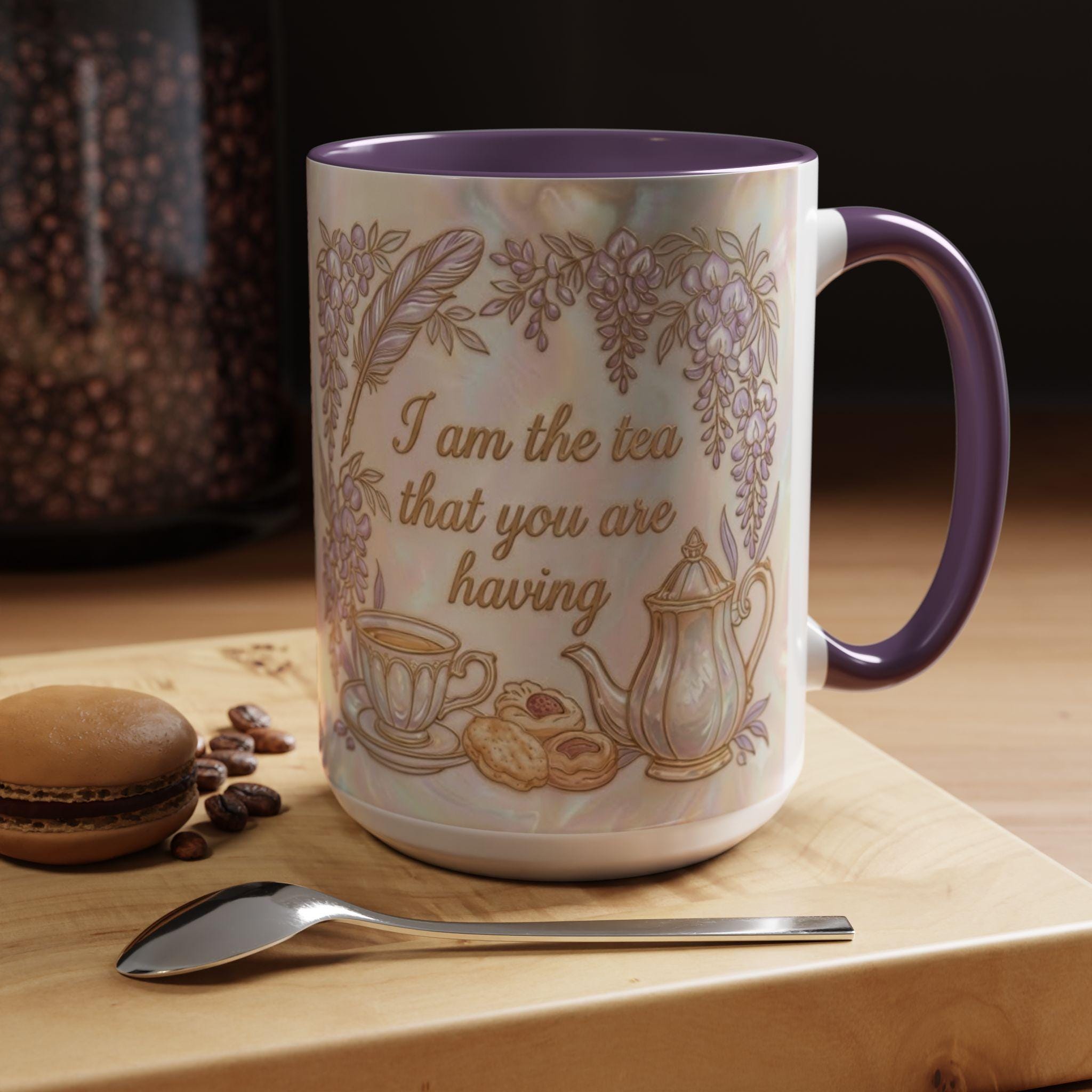 I Am The Tea You Will Be Having Faux 3D Mug, Bookish Tea Lover Gift, Romance Reader Accent Mug - image 2