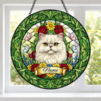 Custom Persian Cat Portrait Stained Glass Suncatcher, Custom  Pet Memorial Stained Glass Suncatcher, Cat Memorial Gift,  Pet Loss Gift