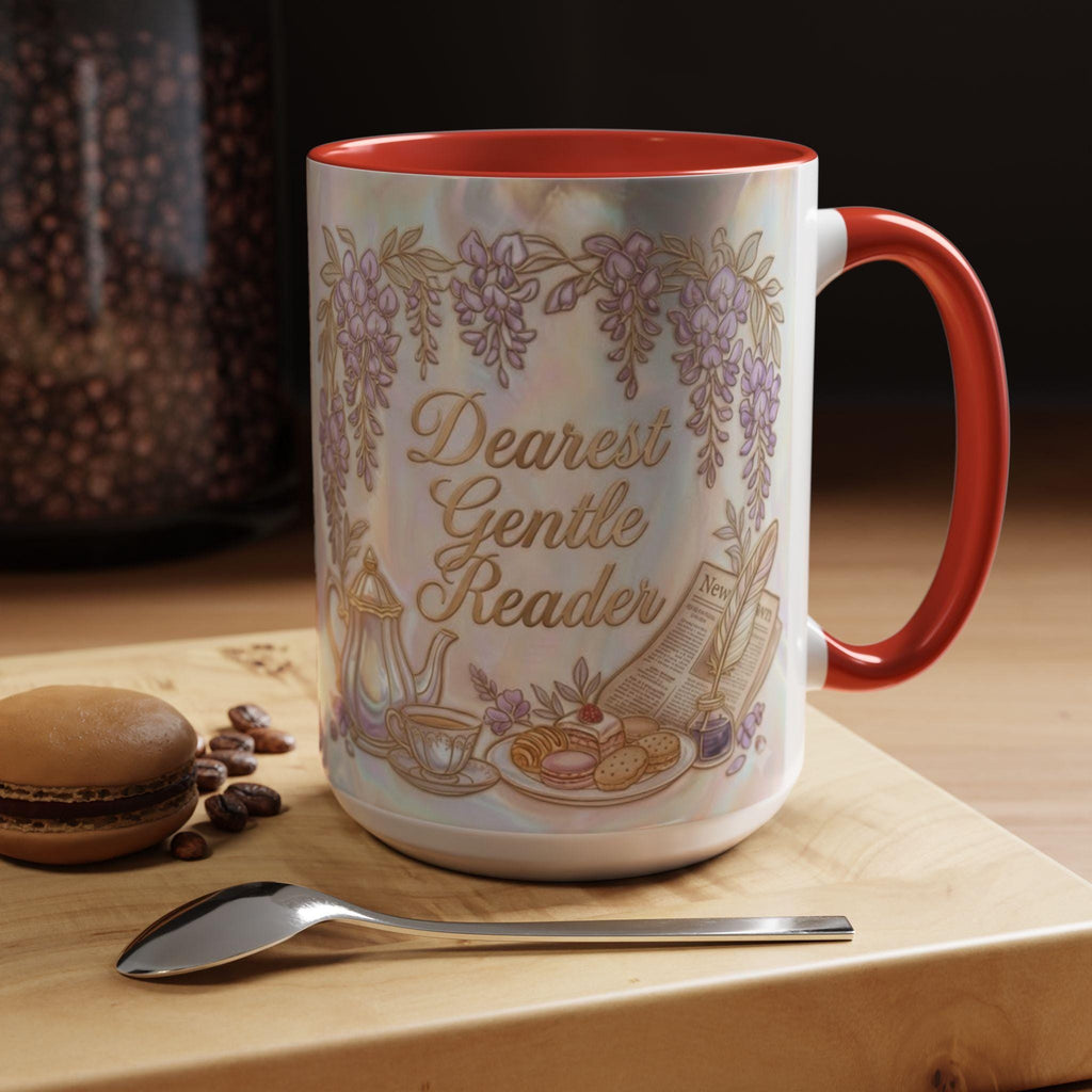 Dearest Gentle Reader Faux 3D Effect Mug, Bookish Tea Lover Gift, Romance Reader Accent Mug - image 6