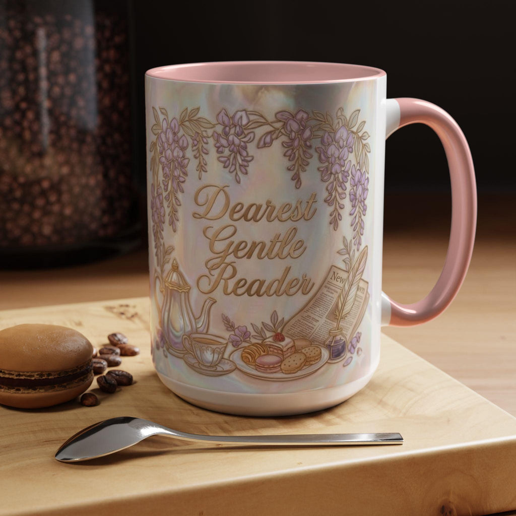 Dearest Gentle Reader Faux 3D Effect Mug, Bookish Tea Lover Gift, Romance Reader Accent Mug - image 3
