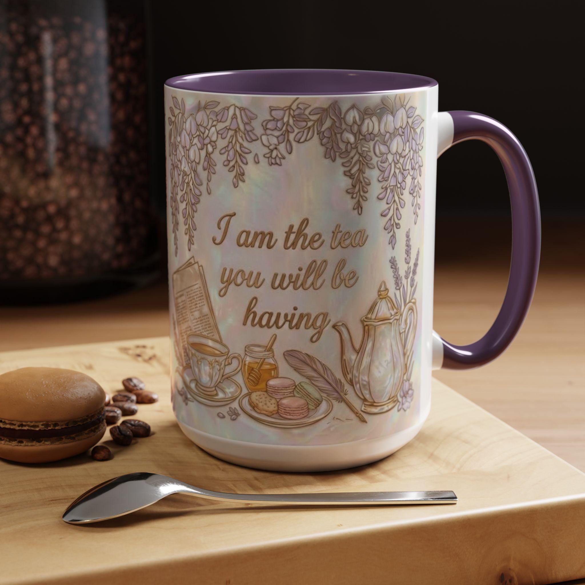 I Am The Tea That You Are Having Mug, Faux 3D Effect Bookish Tea Lover Gift - image 3