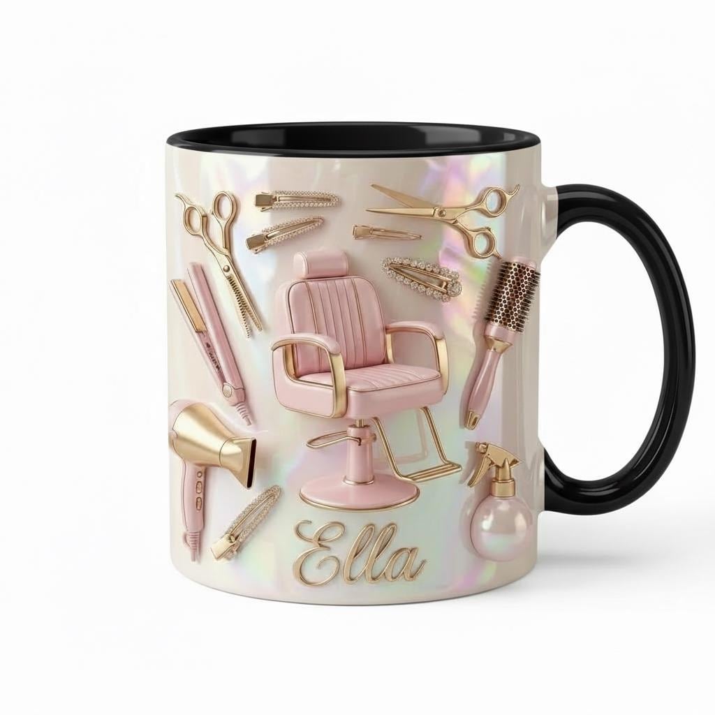 Personalized Hairstylist Faux 3D Effect Mug, Beauty Salon Mug, Gift for Hairdresser, Hair Dresser Gift - image 4