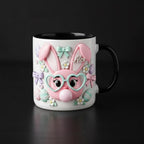 Personalized Bunny Easter Mug, Custom Name Easter Eggs Coffee Mugs, Cute Rabbit Easter Day Cup - image 3
