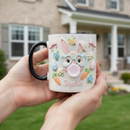 Personalized Bunny Easter Mug, Custom Name Easter Eggs Coffee Mugs, Cute Rabbit Easter Day Cup - image 3