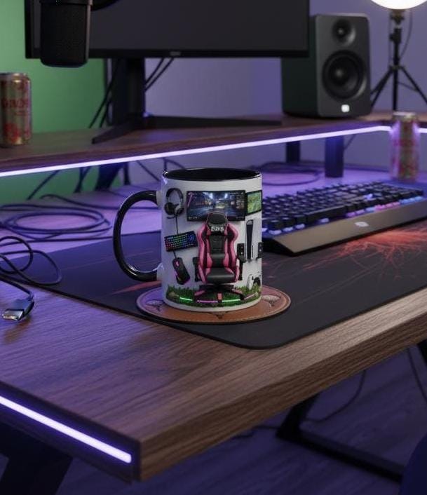 Personalized Gaming Lover Mug, Custom Name Video Gamer Coffee Cup, Gift for Gamer Streamer Mugs - image 3