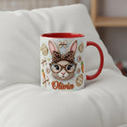 Retro Personalized Bunny Easter Mug, Custom Name Easter Eggs Coffee Mugs, Cute Rabbit Easter Day Cup - image 4