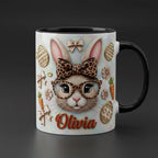 Retro Personalized Bunny Easter Mug, Custom Name Easter Eggs Coffee Mugs, Cute Rabbit Easter Day Cup - image 3