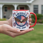 Personalized 250th America Anniversary Mug, Custom Independence Day Coffee Mugs, Patriotic Eagle USA Flag Cup - image 2