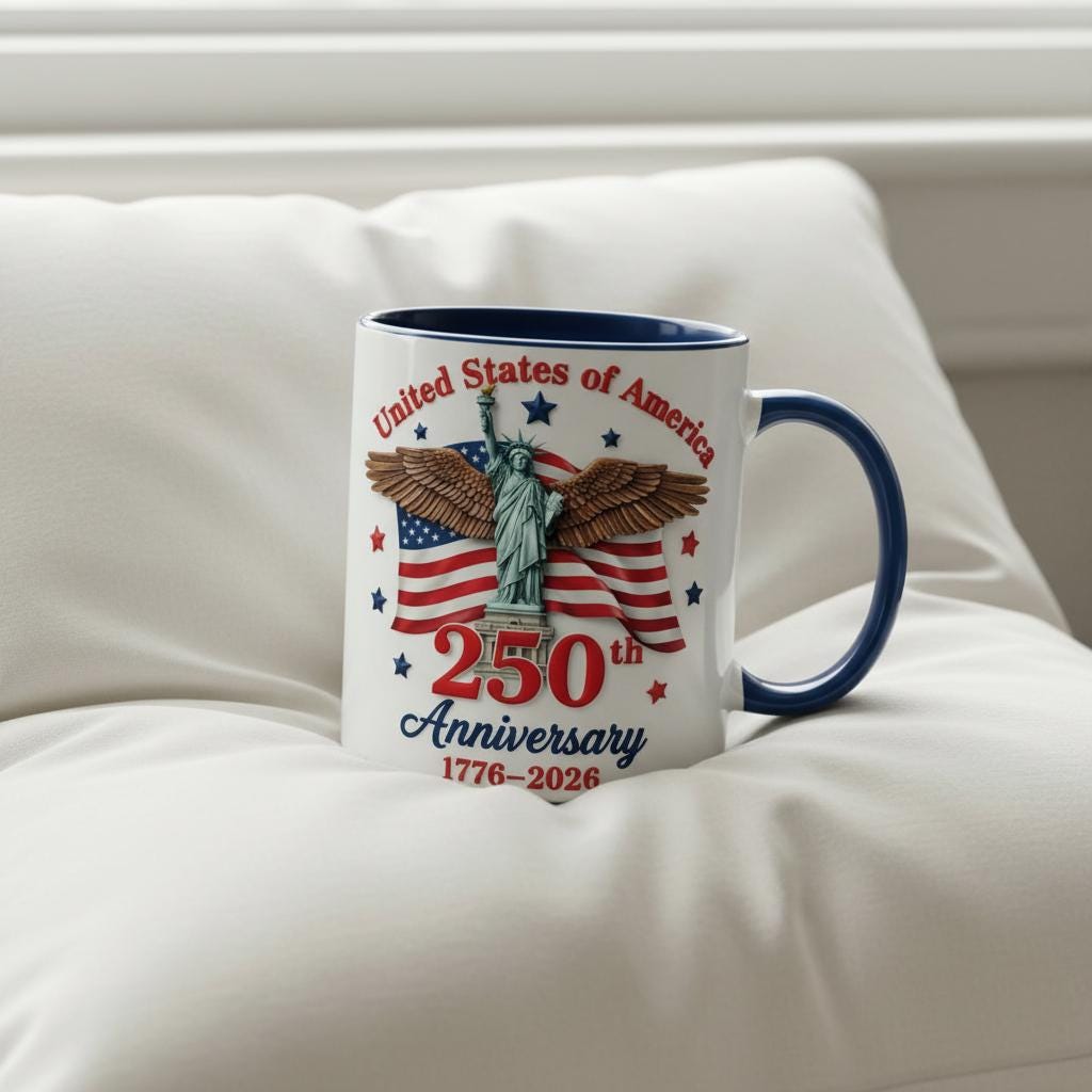 250th America Anniversary Mug, Independence Day Coffee Mugs, 4th of July Patriotic Eagle USA Flag Gift - image 4