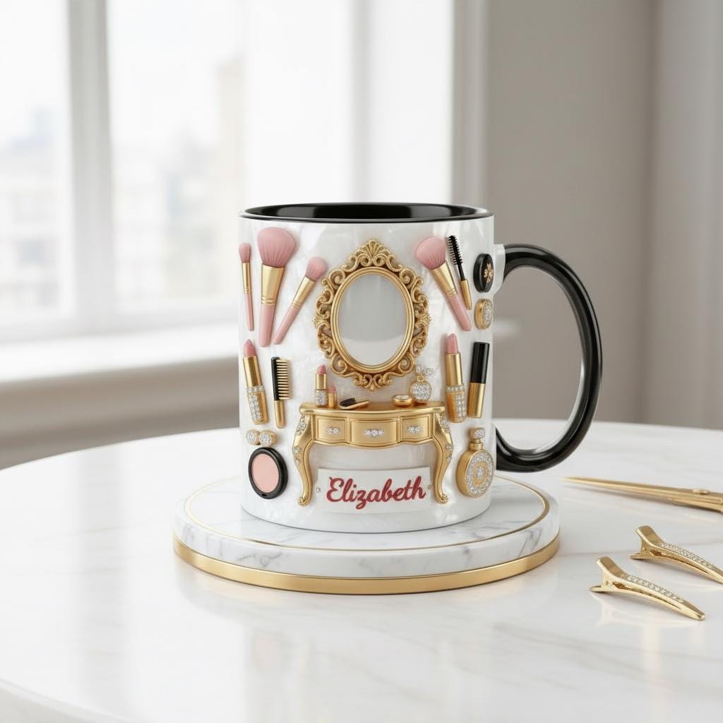 Custom Makeup Lover Mug, Personalized Beauty Lover Cup, Makeup Artist Gift, Mothers Day Gift - image 3