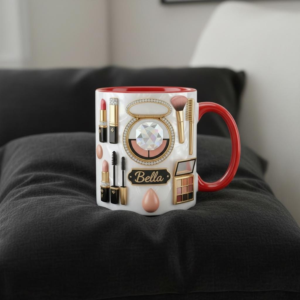 Custom Makeup Lover Mug, Personalized Beauty Lover Cup, Makeup Artist Gift, Mothers Day Gift - image 3