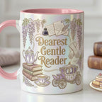 Dearest Gentle Reader Accent Mug,  Faux 3D Effect, Bookish Tea Lover Gift, Romance Reader Accent Mug, 2D Flat Cup - image 2