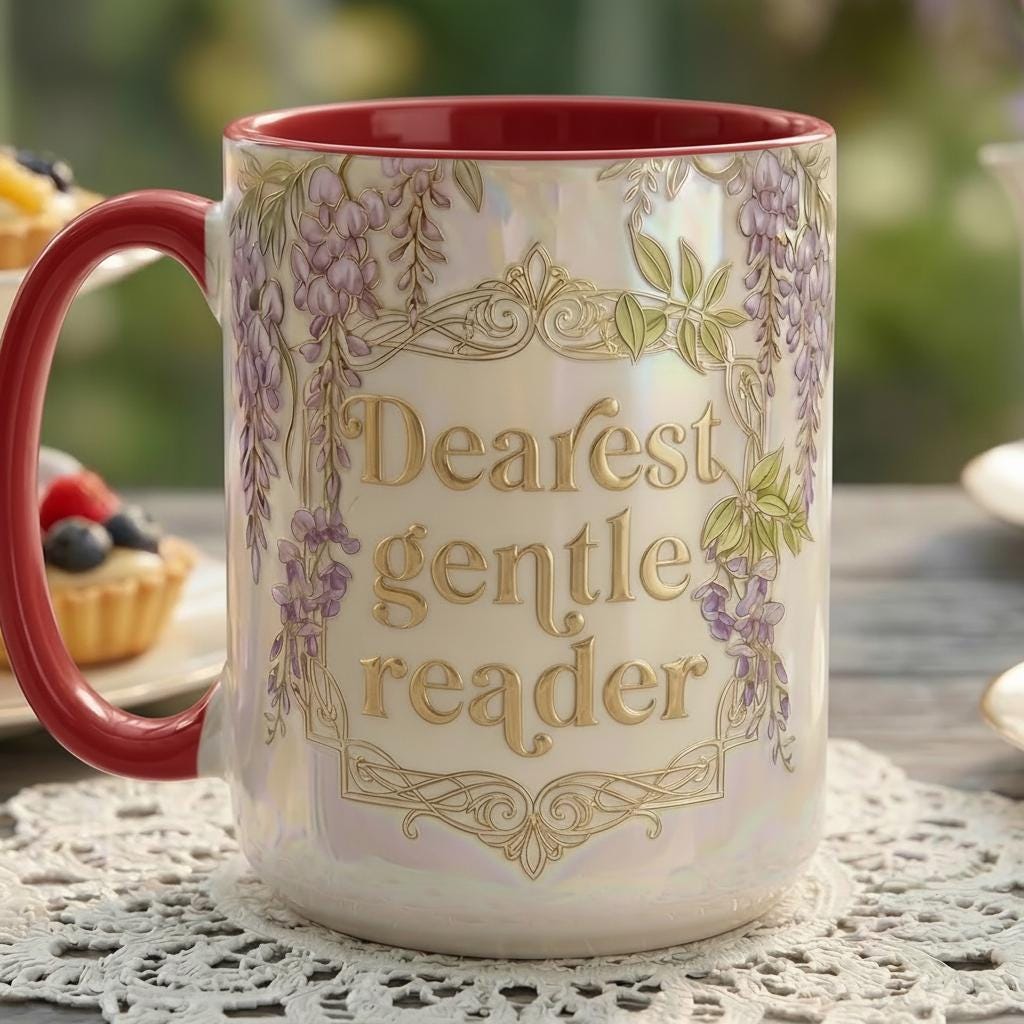 Dearest Gentle Reader Faux 3D Mug, Bookish Tea Lover Gift, 2D Flat Cup - image 5
