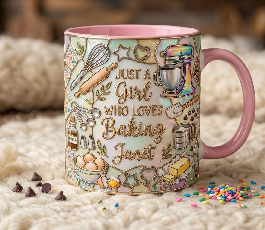 Personalized Baking Lover Mug, Baker Mug with Name, Just A Girl Who Loves Baking, Mother's Day Gift - image 3