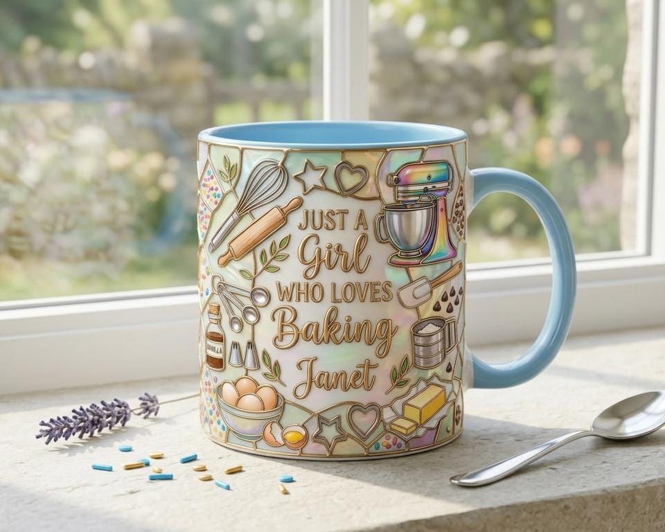 Personalized Baking Lover Mug, Baker Mug with Name, Just A Girl Who Loves Baking, Mother's Day Gift - image 4