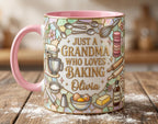 Personalized Baking Lover Mug, Baker Mug with Name, Just A Grandma Who Loves Baking, Mother's Day Gift