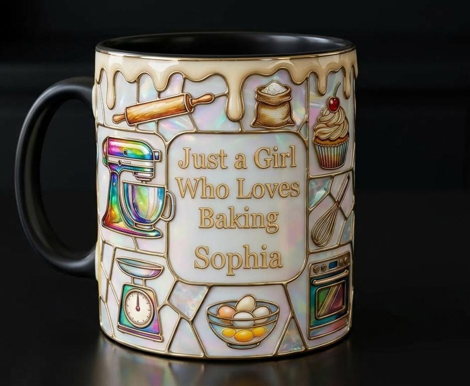 Personalized Baking Lover Mug, Baker Mug with Name, Just A Girl Who Loves Baking, Mother's Day Gift - image 2