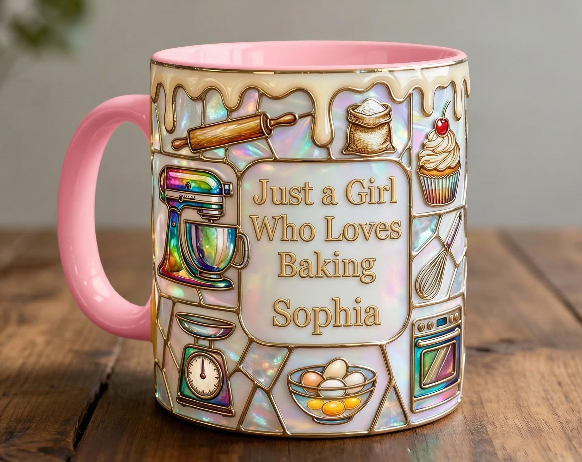Personalized Baking Lover Mug, Baker Mug with Name, Just A Girl Who Loves Baking, Mother's Day Gift