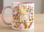 Personalized Baking Lover Mug, 3D Effect Custom Name Baker Mug, Apron Kitchen Coffee Cup, Mother's Day Gift