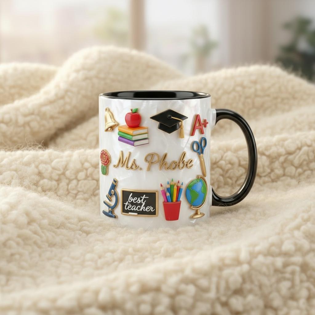 Personalized Teacher Mug, Classroom Theme Coffee Cup, Custom Teacher Gift, Back to School Mug - image 2