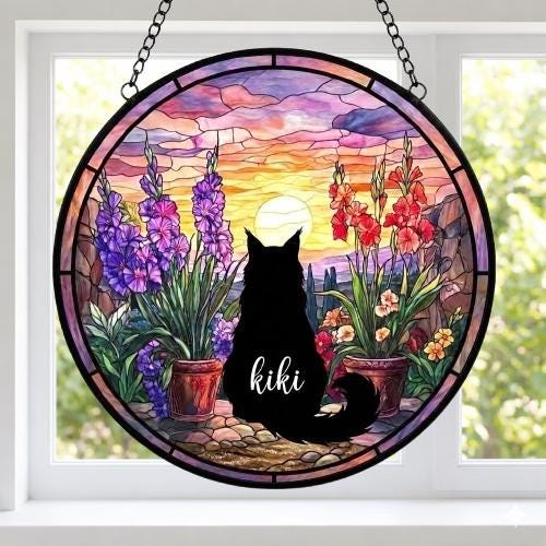 Custom Maine Coon Cat Loss Suncatcher, Custom Pet Memorial Gift, Pet Loss Sympathy Gift, Cat Lover Gift, Pet Remembrance Gift, custom photo - image 4
