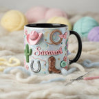 Personalized Cowgirl Mug, Custom Western Cowgirl Coffee Mug, Cute Pink Cowboy Design Ceramic Cup, Gift for Cowgirl - image 2
