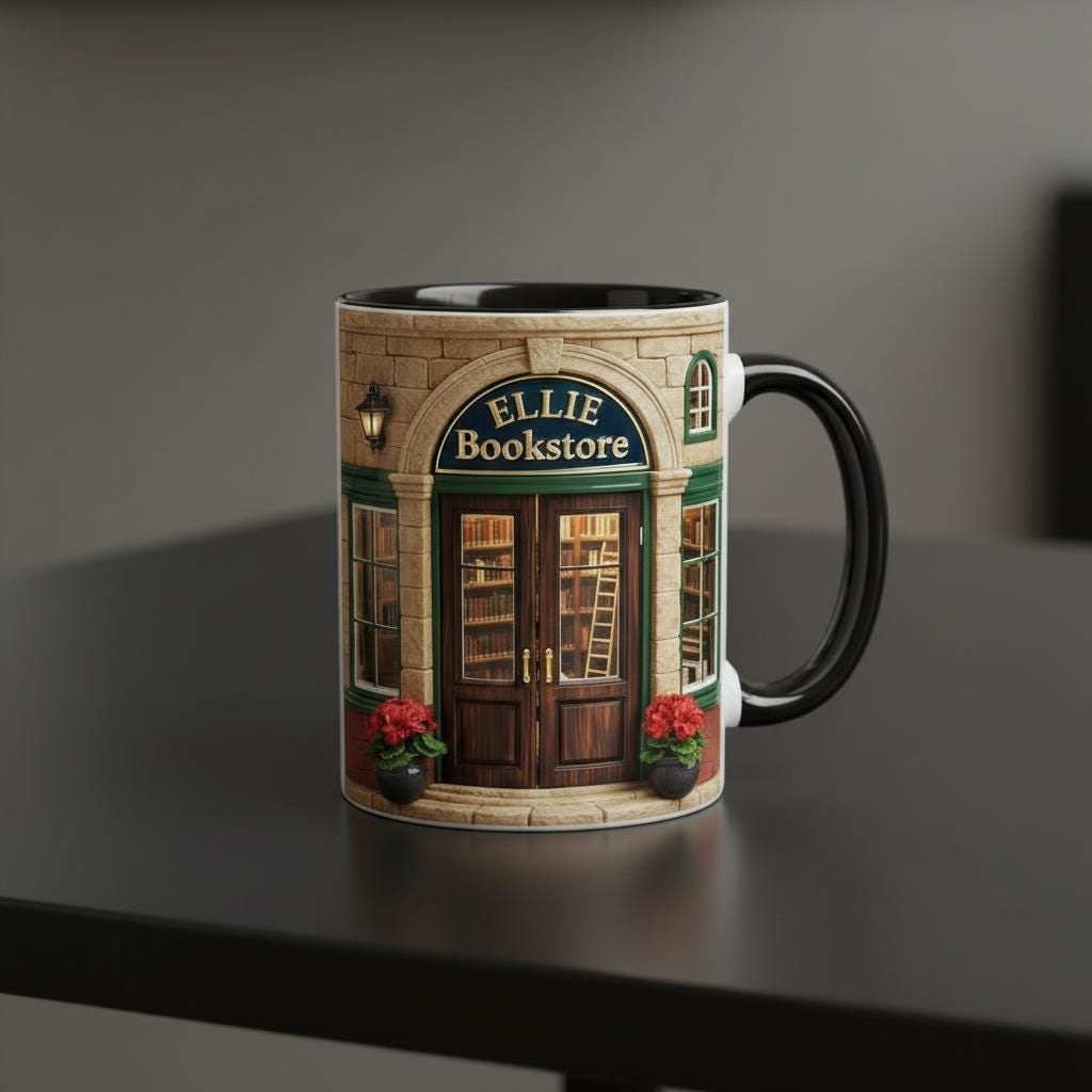Personalized Bookshop Mug, Custom Book Store Bookworm Accent Cup, Gift for Reading Lover Mugs - image 4