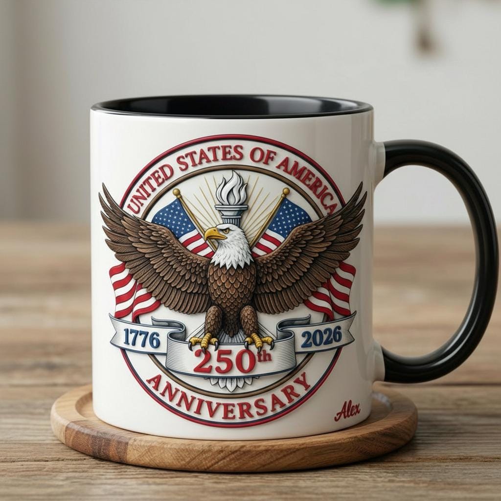 America 250th Anniversary Mug, Descendant of a Patriot Mug, Custom American Independence Day Cup