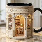 Custom Name Nail Store Mug, Faux 3D Effect Nail Artist Gift, Nail Art Coffee, Beauty Salon - image 2
