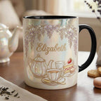 Custom Name Tea Lover Mug, Faux 3D Effect, Romance Reader Accent Mug - image 5