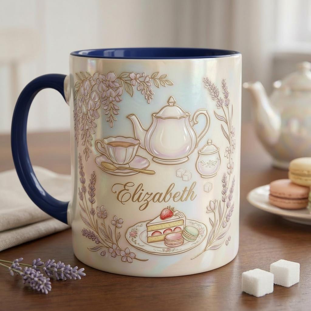 Personalized Tea Lover Mug, Faux 3D Effect Tea Lover Gift, Romance Reader Accent Mug - image 3