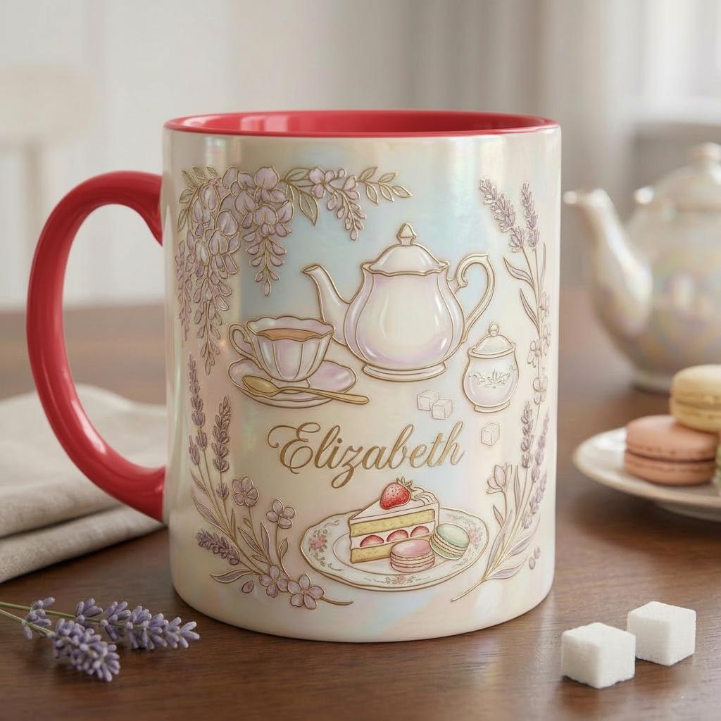 Personalized Tea Lover Mug, Faux 3D Effect Tea Lover Gift, Romance Reader Accent Mug - image 4