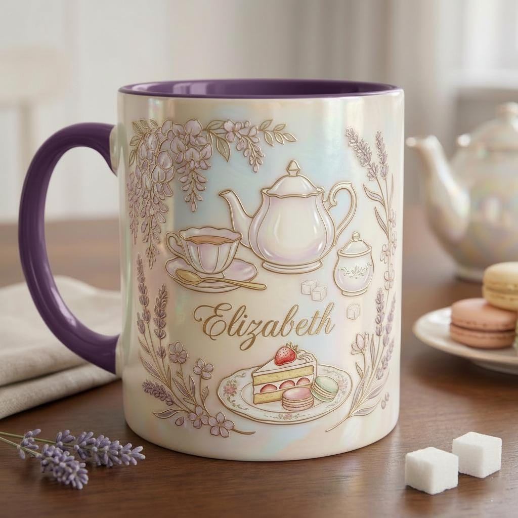 Personalized Tea Lover Mug, Faux 3D Effect Tea Lover Gift, Romance Reader Accent Mug - image 5