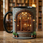 Personalized Bookstore Mug, Library Mug, Faux 3D Effect Mug, Cozy Reading Coffee Cup - image 3