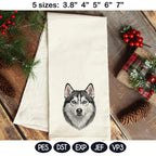Siberian Husky Embroidery Design, Realistic Dog Portrait, Blue Eyes Husky Puppy Embroidery File, Detailed Dog Head,5 sizes, Digital Download - image 5