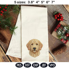 Goldendoodle Embroidery Design, Cute Fluffy Dog Portrait, Doodle Puppy Machine Embroidery File, Realistic Pet Face,5 sizes, Digital Download - image 5