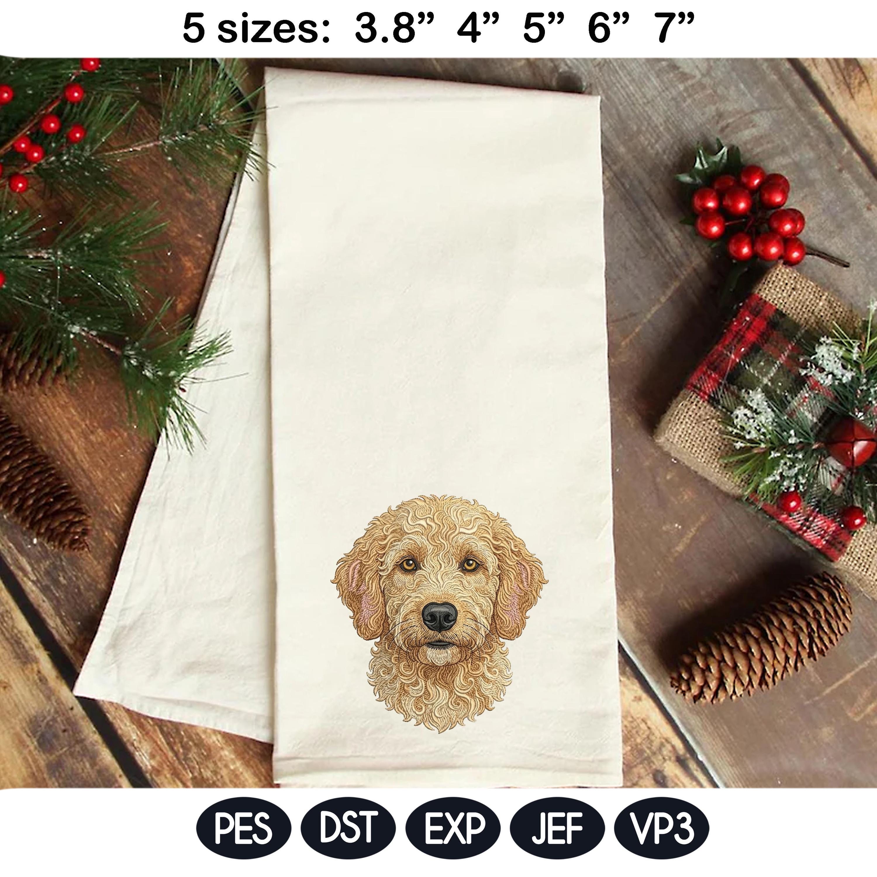 Goldendoodle Embroidery Design, Cute Fluffy Dog Portrait, Doodle Puppy Machine Embroidery File, Realistic Pet Face,5 sizes, Digital Download - image 5