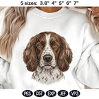 Springer Spaniel Embroidery Design, English Springer Spaniel Dog Portrait, Realistic Puppy Machine Embroidery File,5 sizes, Digital Download - image 3
