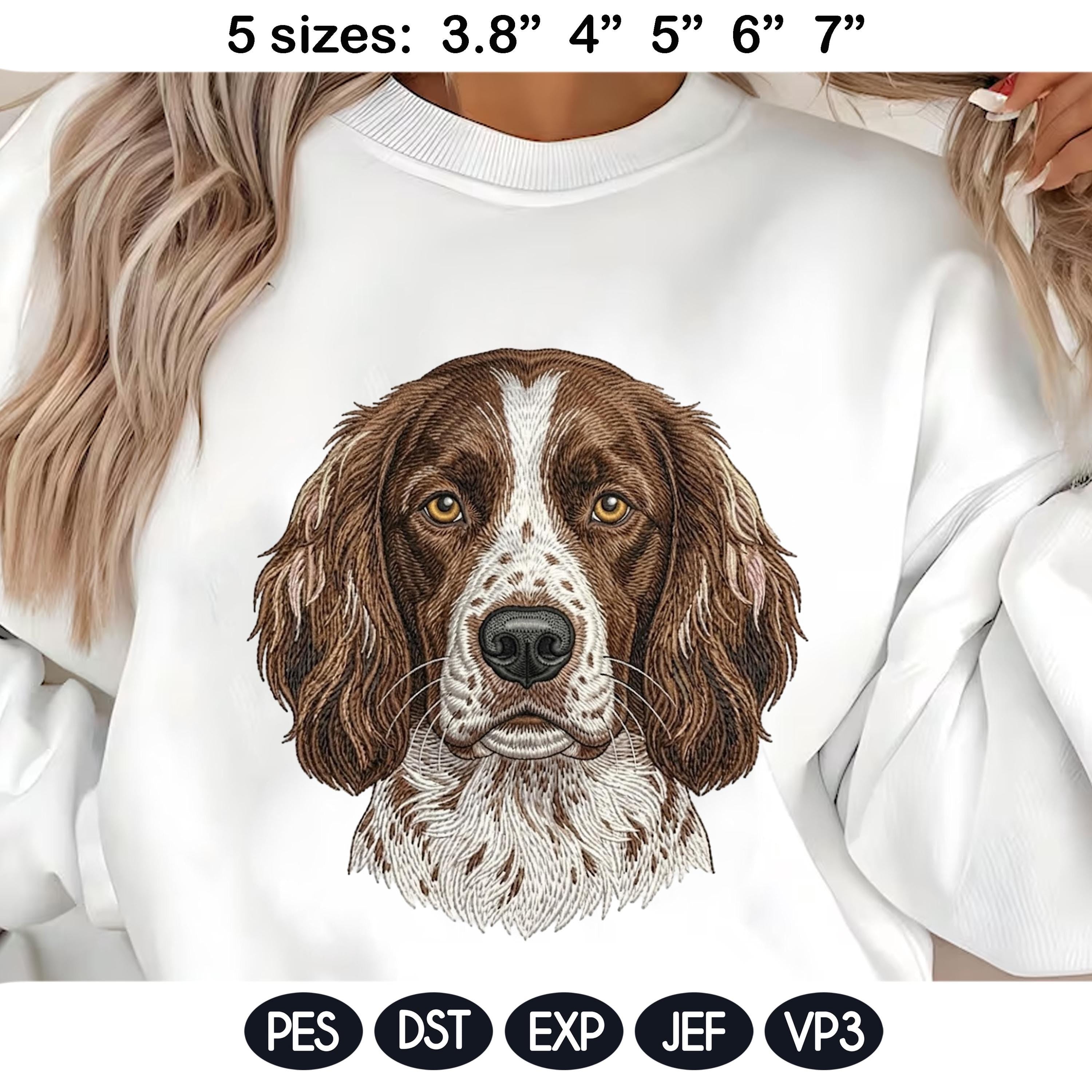 Springer Spaniel Embroidery Design, English Springer Spaniel Dog Portrait, Realistic Puppy Machine Embroidery File,5 sizes, Digital Download - image 3