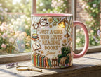 Personalized Book Reading Coffee Cup, Custom Book Lover Accent Mug, Just A Girl Who Loves Reading Books - image 2