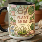 Personalized Plant Mom Mug, Faux 3D Effect Mug, Gardening Gift, Gift For Mom Grandma, 2D Flat - image 4