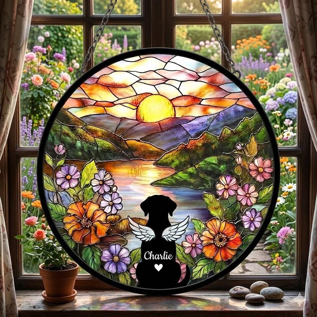 Personalized Labrador Retriever Loss Sympathy Gift, Custom Dog Memorial Suncatcher, Pet Memorial Gift, Loss of Dog Gift, Remembrance Gift