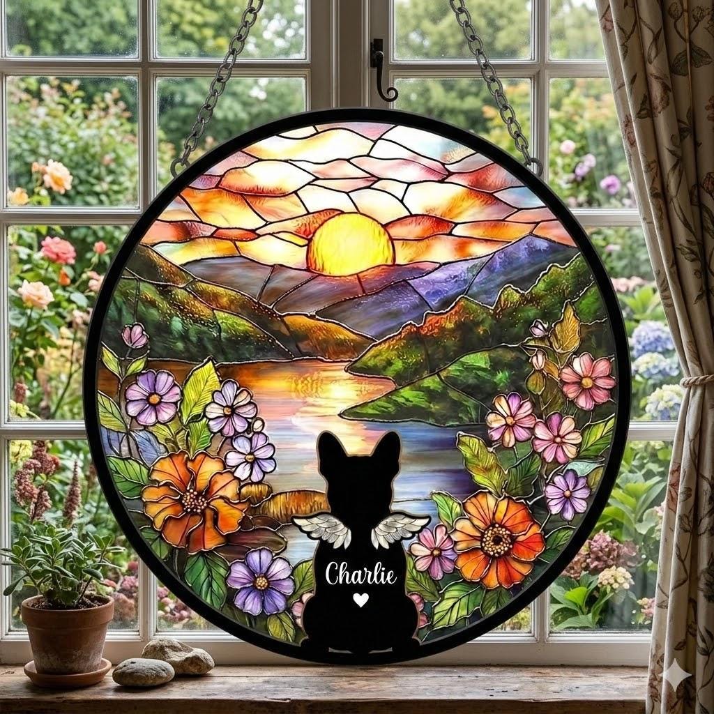 Personalized French Bulldog Loss Sympathy Gift, Custom Dog Memorial Suncatcher, Pet Memorial Gift, Loss of Dog Gift, Remembrance Gift