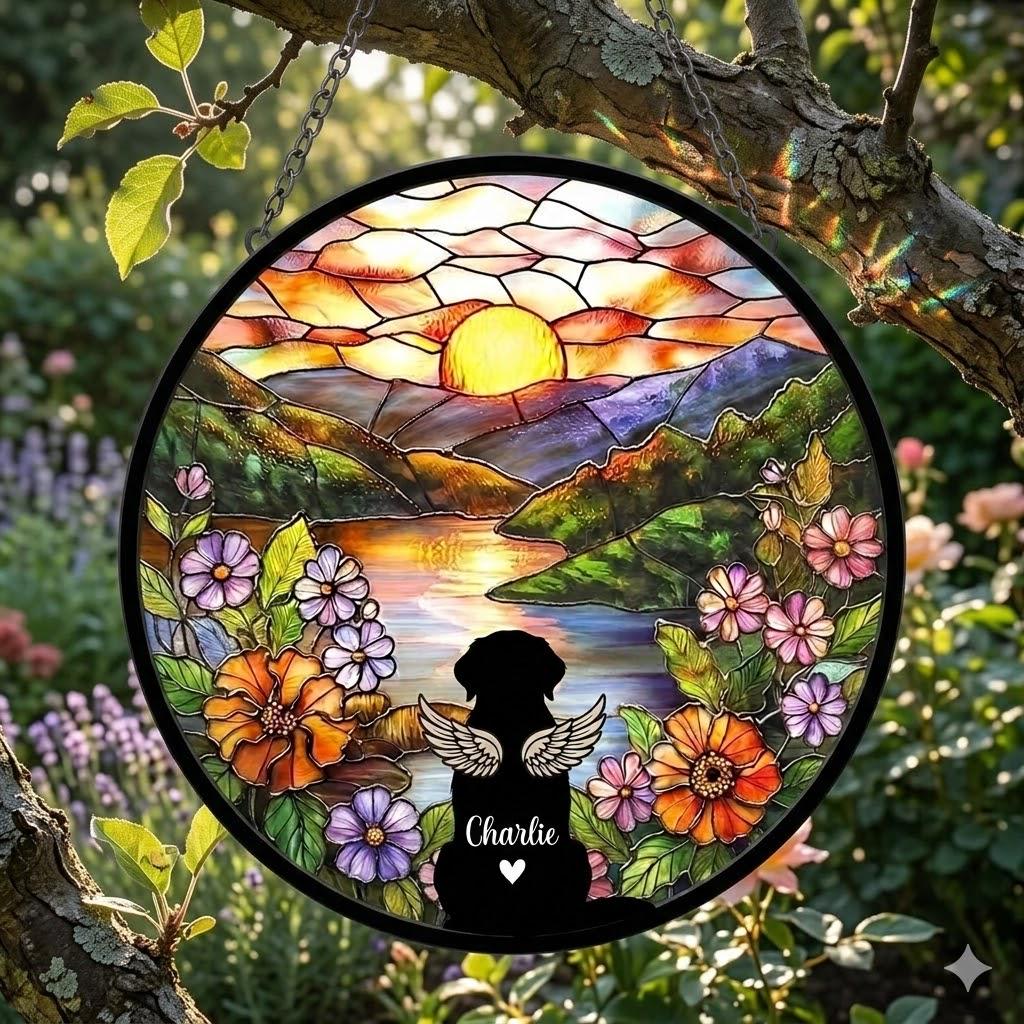 Personalized Golden Retriever Loss Sympathy Gift, Custom Dog Memorial Suncatcher, Pet Memorial Gift, Loss of Dog Gift, Remembrance Gift - image 2