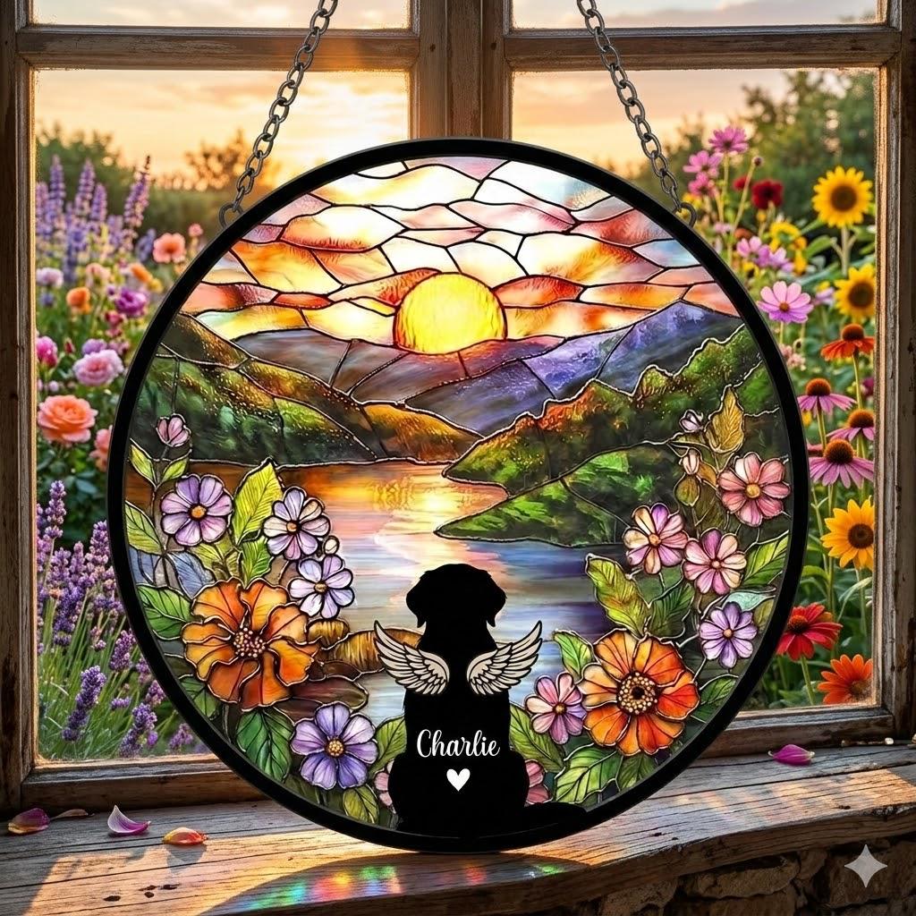 Personalized Golden Retriever Loss Sympathy Gift, Custom Dog Memorial Suncatcher, Pet Memorial Gift, Loss of Dog Gift, Remembrance Gift - image 3
